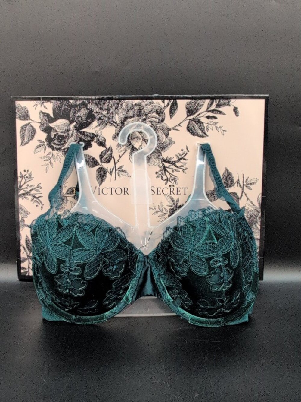 Victoria Secret Sexy Ziggy Floral Lightly Lined Balconette Bra 32DDD Green